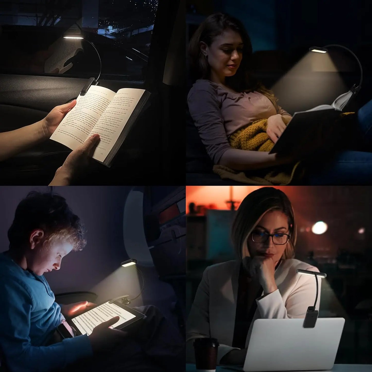 Lampe de lecture LED rechargeable - Lumière réglable pour lire confortablement